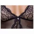 Cottelli - Lace Open-Back Black Bodysuit with Garter - M
