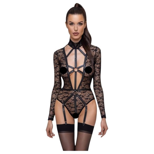 Cottelli - Sheer Strappy Bodysuit (Black)