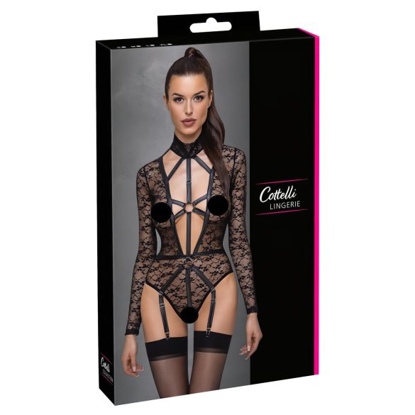 Cottelli - Sheer Strappy Bodysuit (Black)