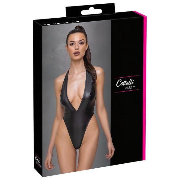 Cottelli Party - Glossy Halterneck Bodysuit (Black)
