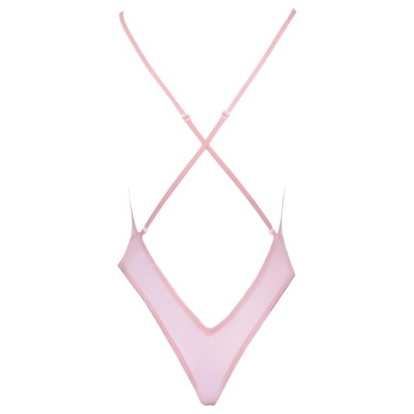 Kissable - Pink Bodysuit with Rose Embroidery