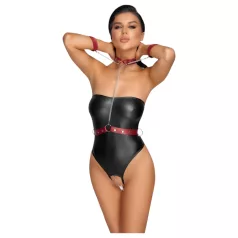   Cottelli Bondage - shiny bodysuit with arm and neck restraints (black) - M