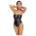 Cottelli Bondage - shiny bodysuit with arm and neck restraints (black) - L