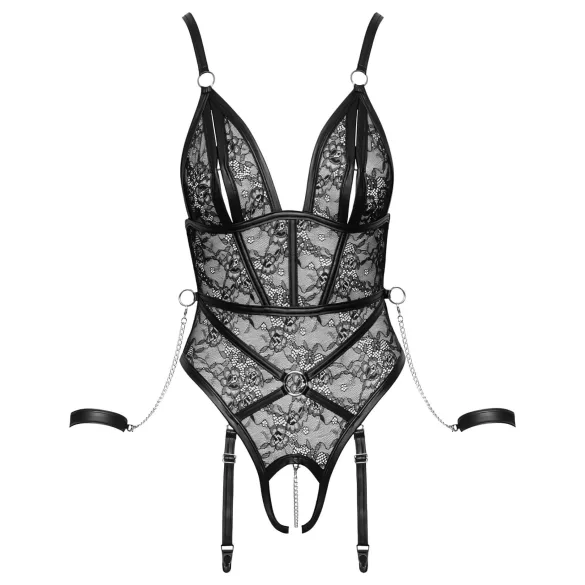 Cottelli Bondage - Open Body with Cuffs (Black) - M