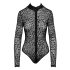 Noir - Leopard Print Long-Sleeve Bodysuit (Black)