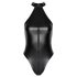 Noir - Shiny Halter Neck Bodysuit (Black) - L