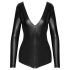 Noir - Sleek Long-Sleeve Bodysuit (Black) - L