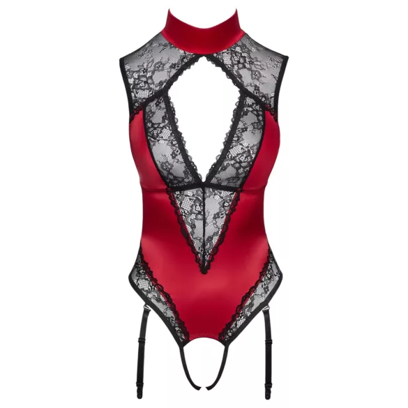 Cottelli - Lace Halter Neck Bodysuit (Red) - L