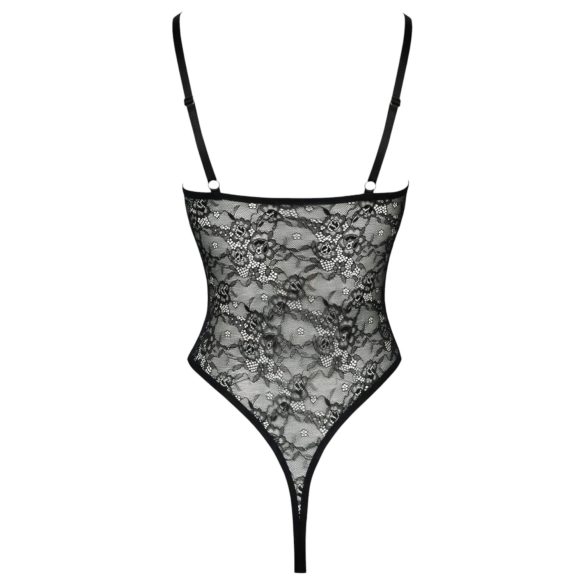 Cottelli - Sheer, Open Lace Bodysuit (Black)