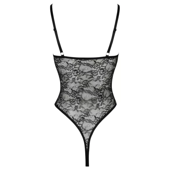 Cottelli - Sheer, Open Lace Bodysuit (Black) - M