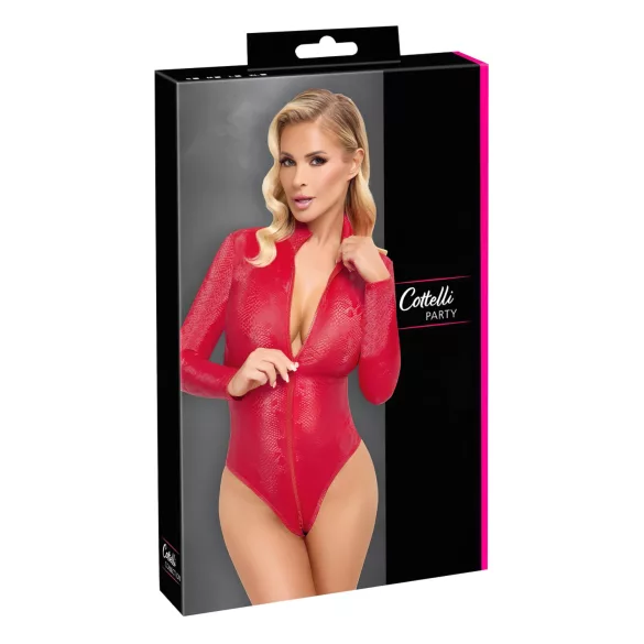 Cottelli - Red Snake Print Bodysuit
