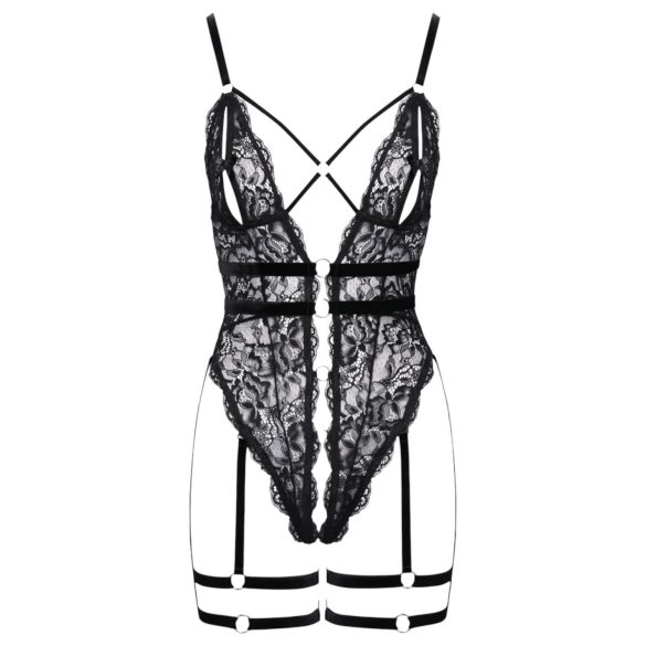 Cottelli - Open Strappy Black Lingerie Bodysuit - M