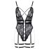 Cottelli - Open Strappy Black Lingerie Bodysuit - M