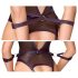 Cottelli Bondage - Open-Front Bodysuit with Wrist Cuffs (Black) - M