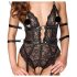Cottelli Bondage - Open Lace Bodysuit (Black)