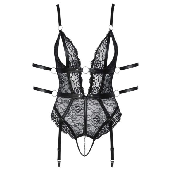 Cottelli Bondage - Open Lace Bodysuit (Black) - M