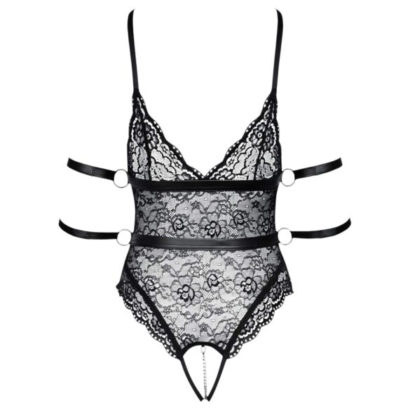 Cottelli Bondage - Open Lace Bodysuit (Black) - M