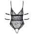 Cottelli Bondage - Open Lace Bodysuit (Black) - M
