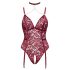 Cottelli Curves - Chain Lace Bodysuit (Red)