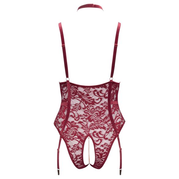 Cottelli Curves - Chain Lace Bodysuit (Red)