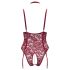 Cottelli Curves - Chain Lace Bodysuit (Red) - 2XL