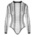 Cottelli - Striped Open-Front Bodysuit (Black) - Sizes S-L