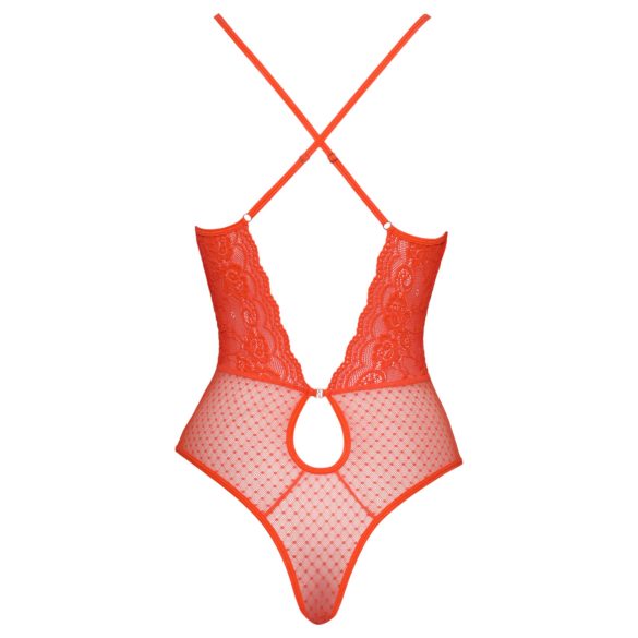 Cottelli - Cross-Strap Lace Bodysuit (Red)
