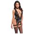 Noir Libido - Black Bodysuit with Garter