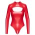 Noir - Shiny Finish Bodysuit (Red) - M