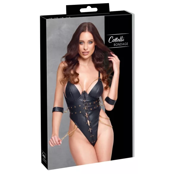 Cottelli - chained bondage bodysuit (black) - M