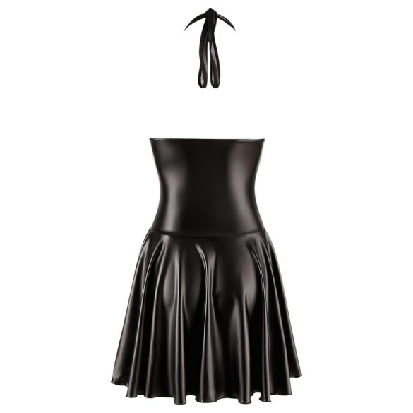 Noir - Layered Dress with Sheer Bodice and Halter Neck (Black)