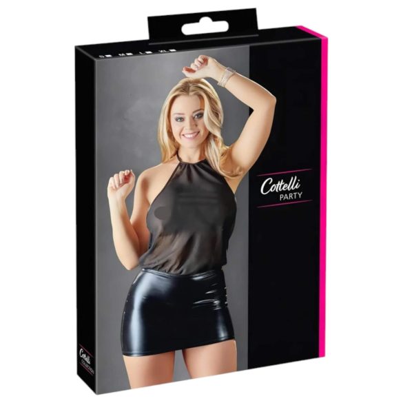 Cottelli - Shiny Chiffon Dress (Black) - L