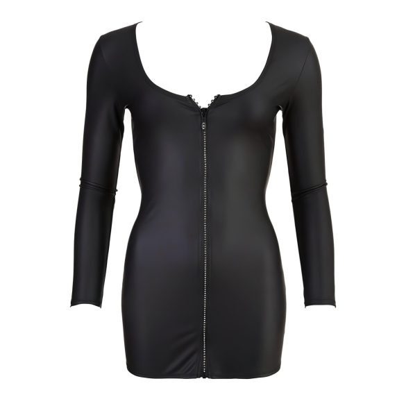 Cottelli - Black Party Dress with Rhinestone Zipper - XL