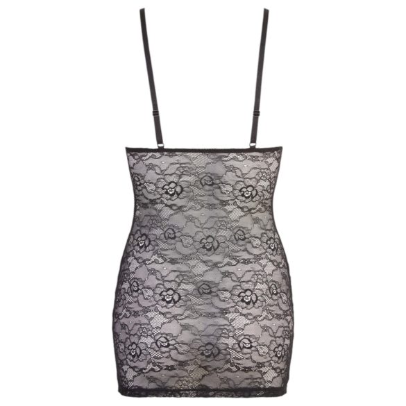 Cottelli - Shiny Striped Lace Dress (Black) - L