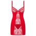 Obsessive Heartina - Red Nightdress & Thong Set - L/XL