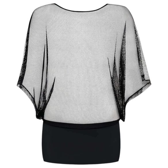 Obsessive Punker - Sheer Black Mini Dress & Thong Set