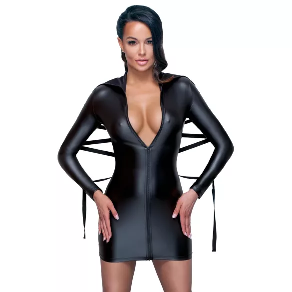 Cottelli Bondage - Shiny Effect Dress with Ties (Black) - M
