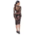 Noir - Sheer Floral Long Sleeve Dress (Black)