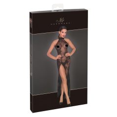 Noir - Sheer Black Floral Maxi Dress