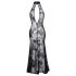 Noir - Sheer Black Floral Maxi Dress - M