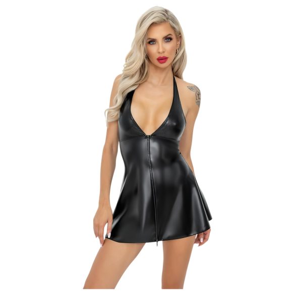 Noir - Black Snakeskin-Print Mini Dress with Top