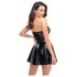 Noir - Shimmering Mini Dress with Lace Top (Black)