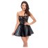 Noir - Shimmering Mini Dress with Lace Top (Black) - L