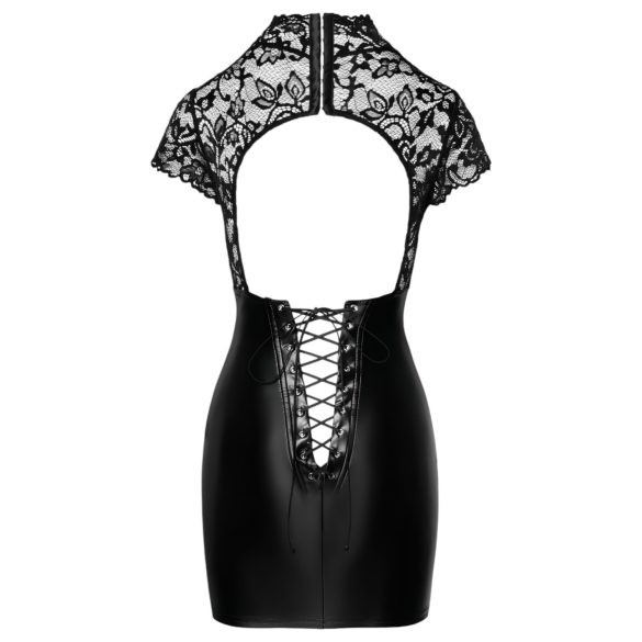 Noir - Shiny Lace Corset Dress (Black)