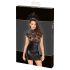 Noir - Shiny Lace Corset Dress (Black) - M