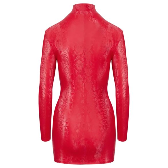 Cottelli - Snakeskin Pattern Mini Dress (Red) - M