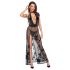 Noir - Sheer Floral Maxi Dress (Black) - L