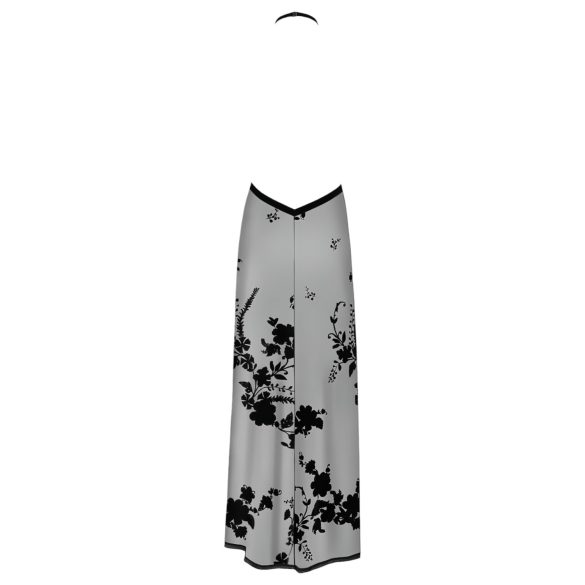 Noir - Sheer Floral Maxi Dress (Black) - L