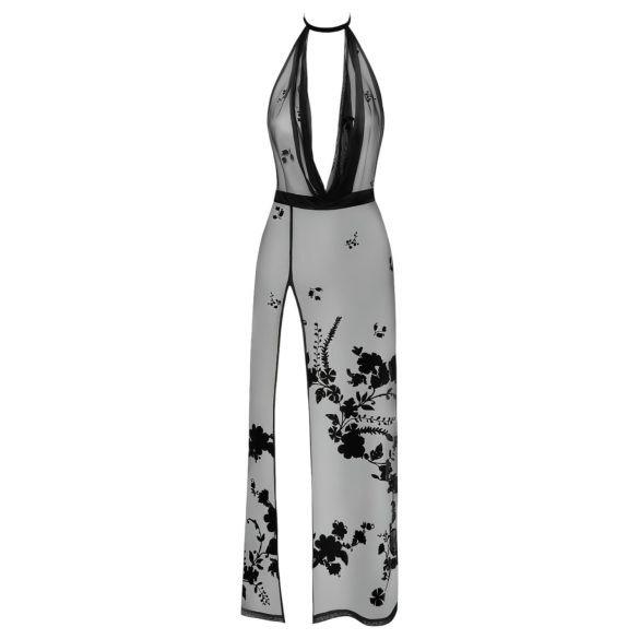 Noir - Sheer Floral Maxi Dress (Black) - XL