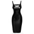 Noir - Sleek Faux Leather Dress (Black) - M